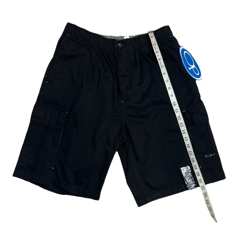OP Ocean Pacific Cargo Shorts Men Black Swim Trunks Hybrid Casual Size Medium